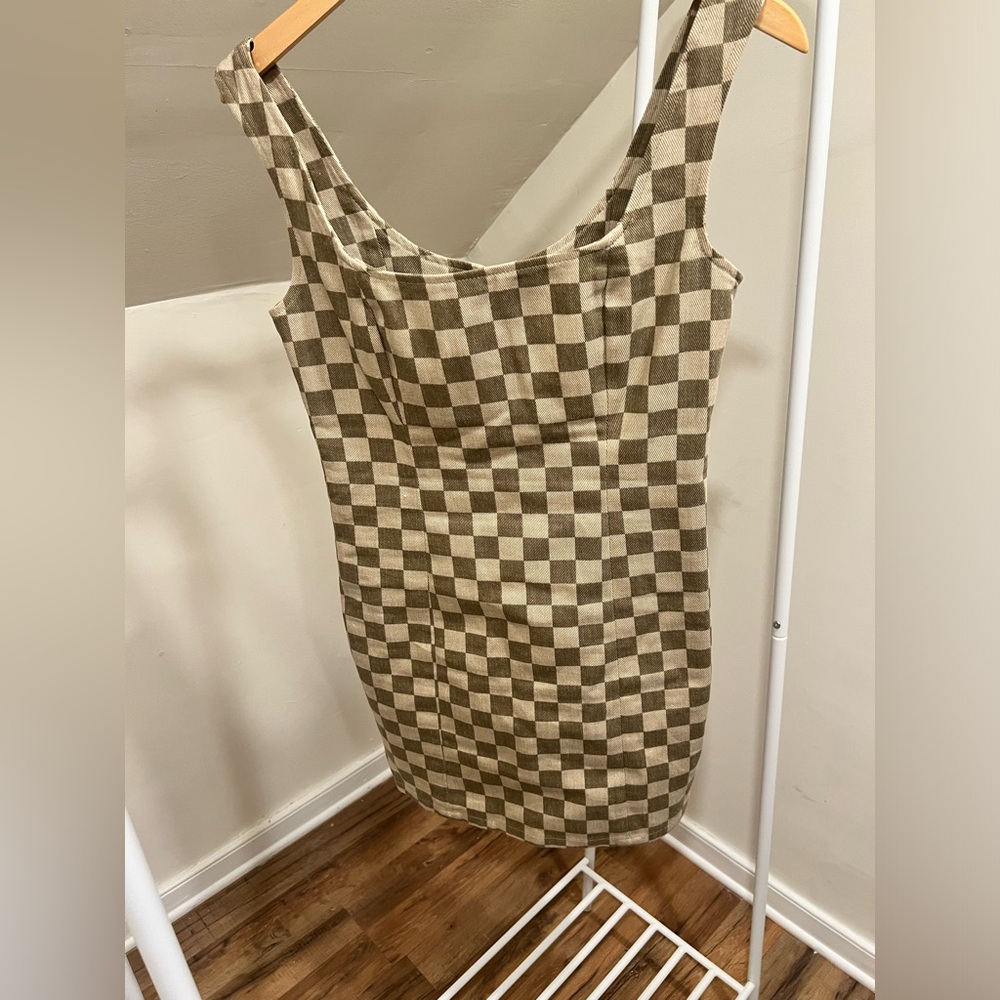 NWT Juniper Blue - Checkered Denim Mini